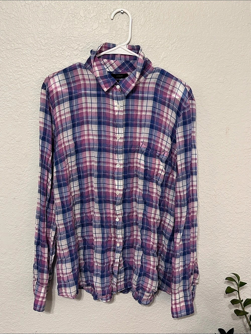 J.CREW Boy Shirt Boys Plaid Button Down Size 12